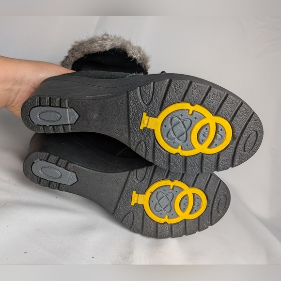 Suede And Real Fur Winter Boots Black And Gray Size 39 = 8-8.5 US Crampon System - Picture 9 of 12